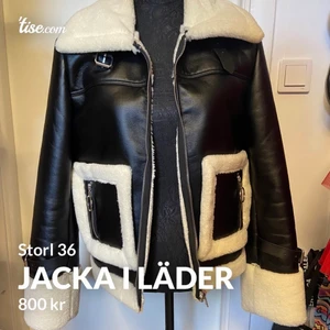 Läder jacka  - Storl 36! Svart läder jacka! Frakt tillkommer 