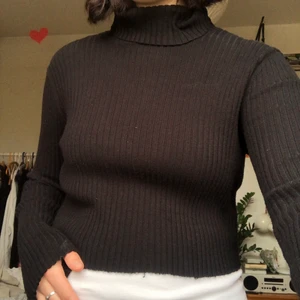 Polotröja  - Croppad svart polotröja som är väldigt stretchig! Från weekday storlek L men passar nog S-XL eftersom den är väldigr stretchig. Jag på bilden har M för referens! Frakt 66 kr