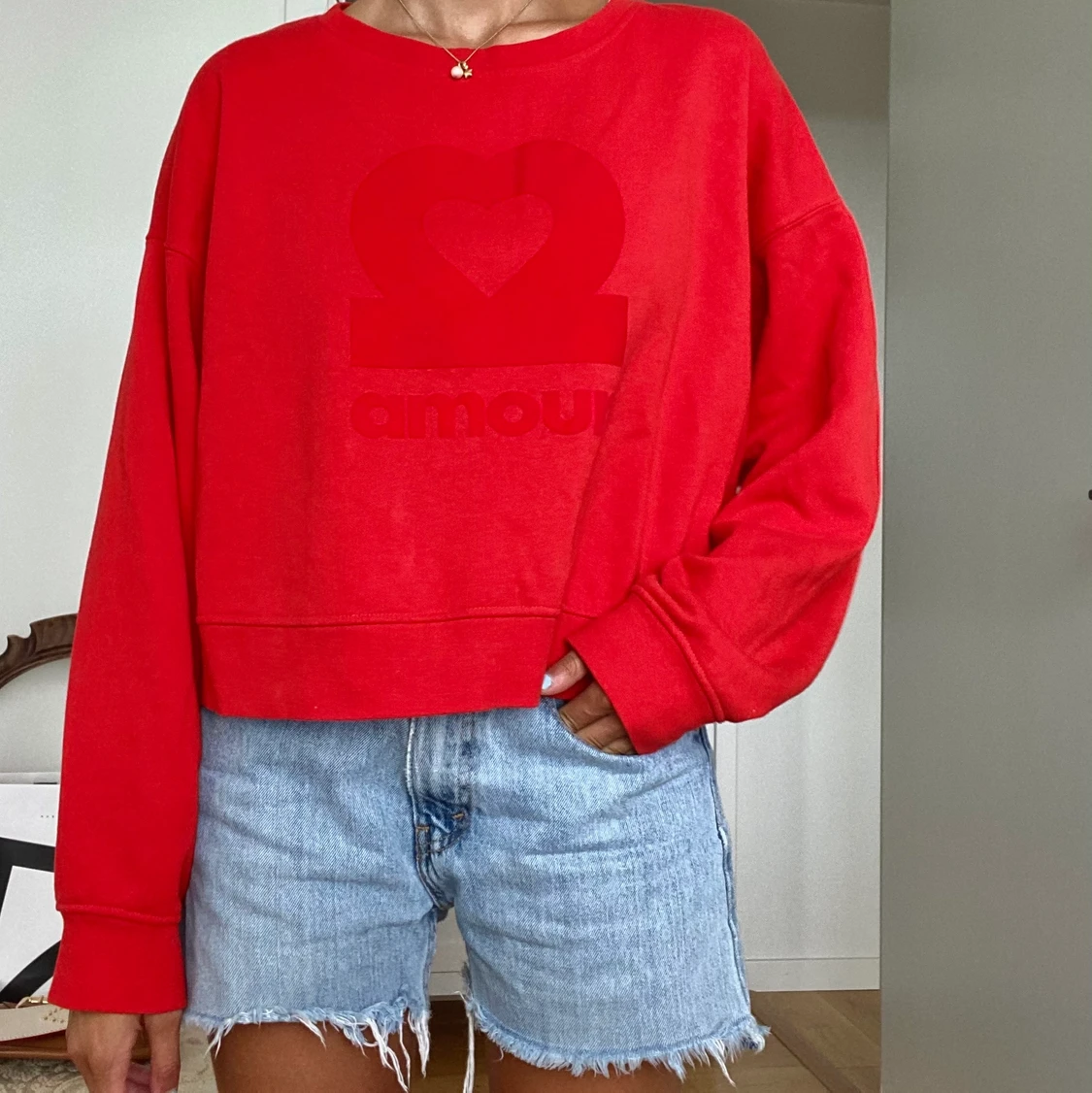 Röd sweatshirt- HM