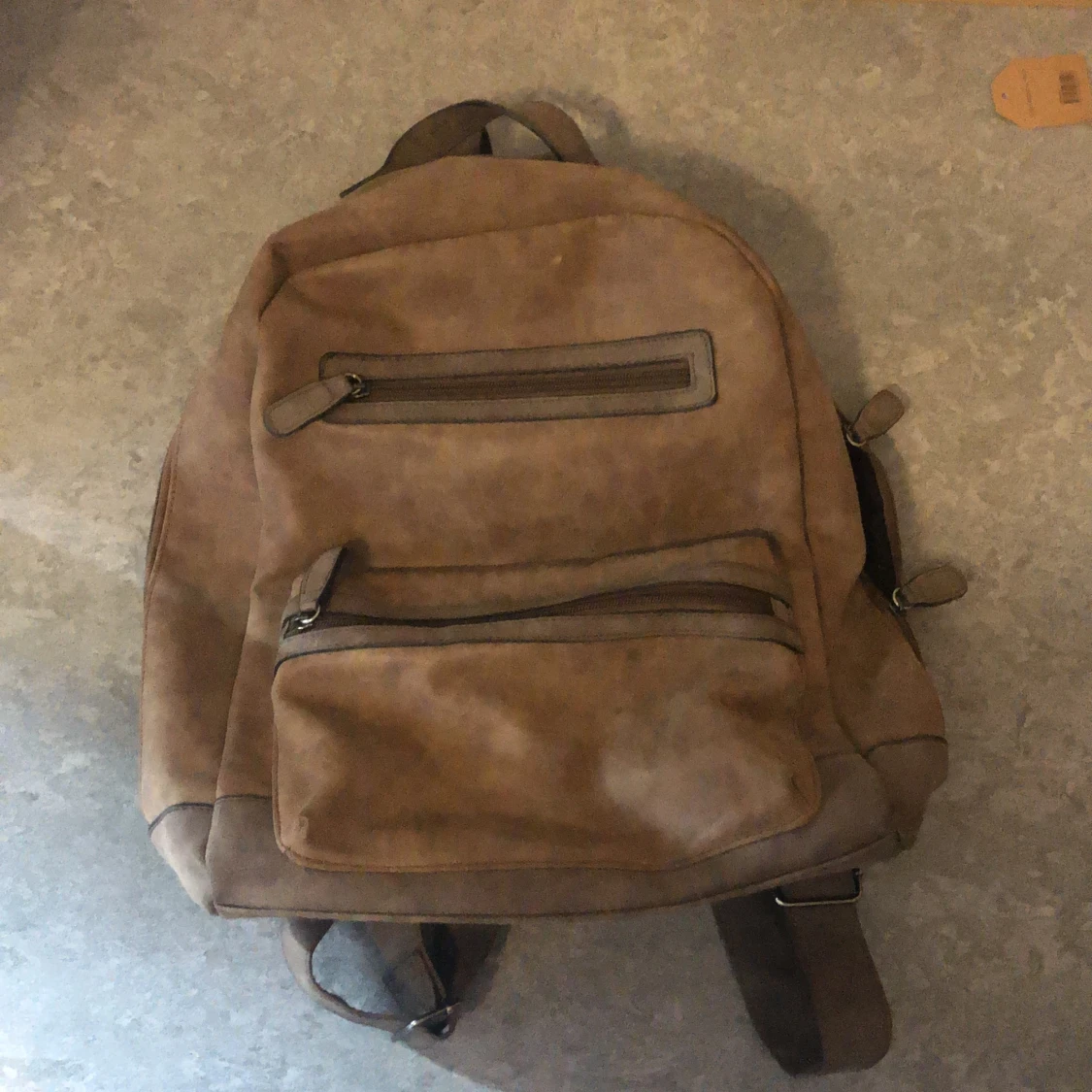 Faux leather backpack