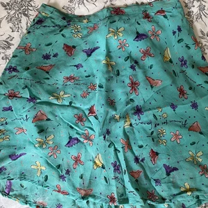 Turkos kjol - Blommig kjol