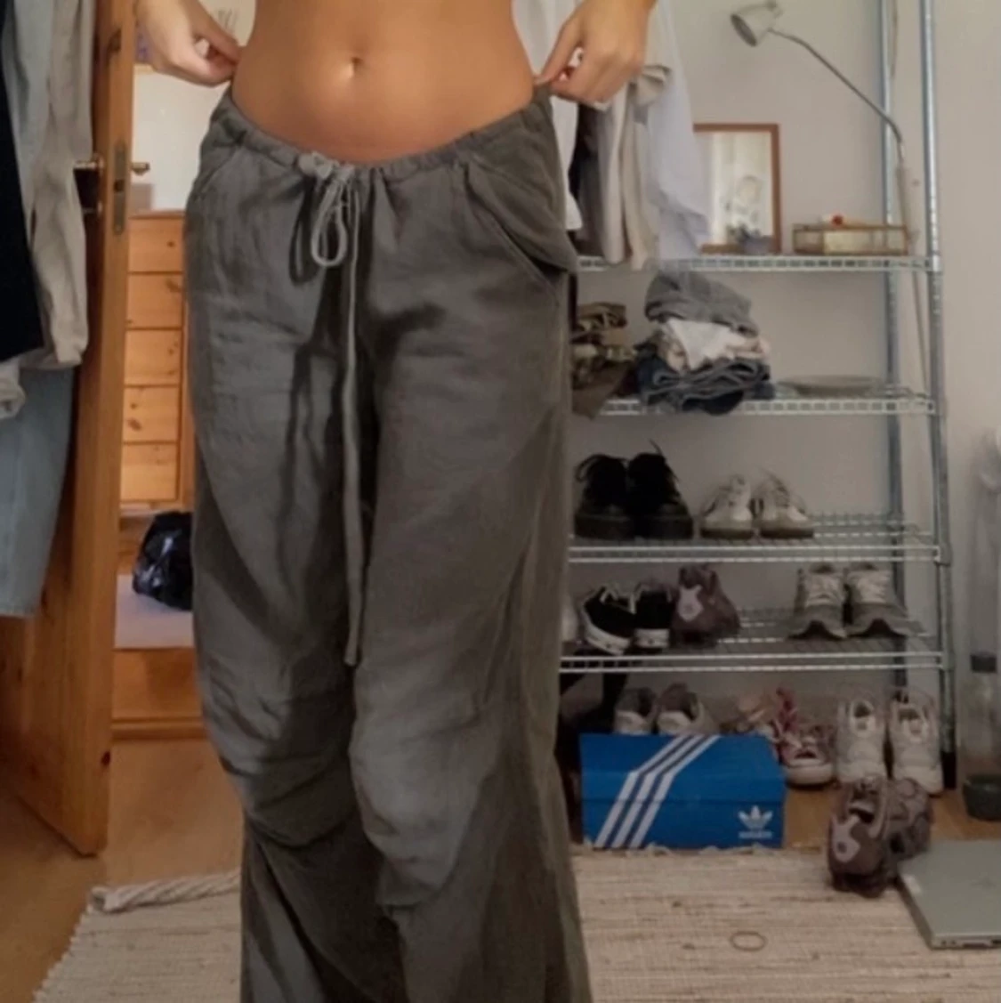 Lågmidjade cargo byxor