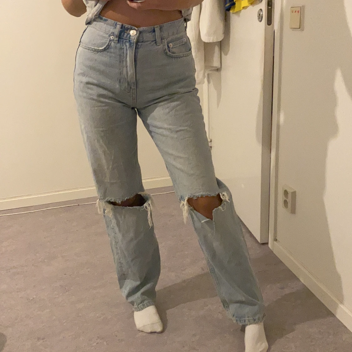 Blåa vida jeans  - 90