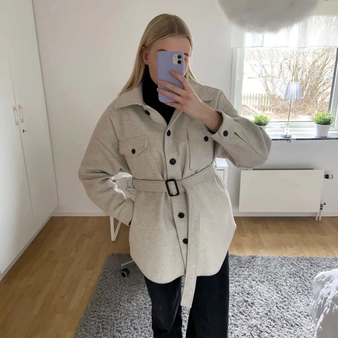 Beige kort kappa - 90