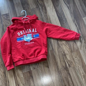 Huvtröja  - En röd skön och bekväm huvtröja i storlek XS från Gina Tricot .