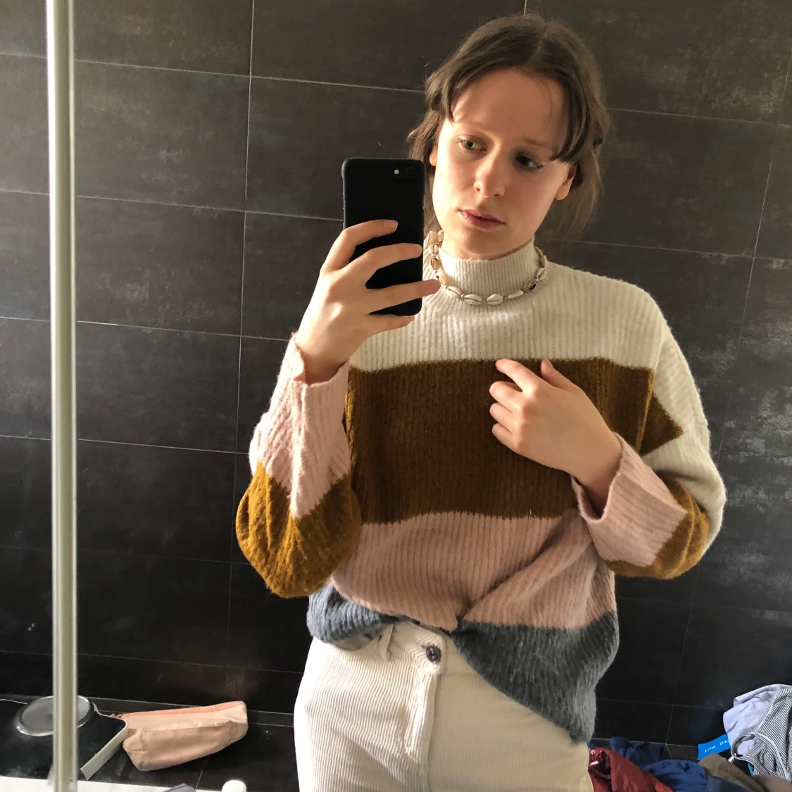 Söt stickad tröja M S