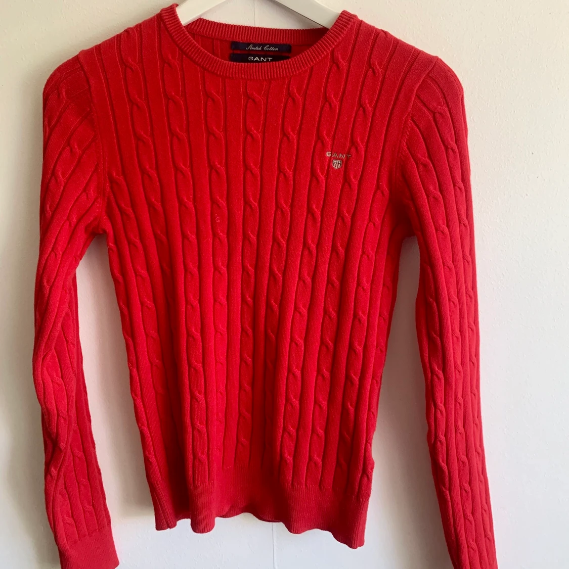 Röd stickad gant tröja - 91