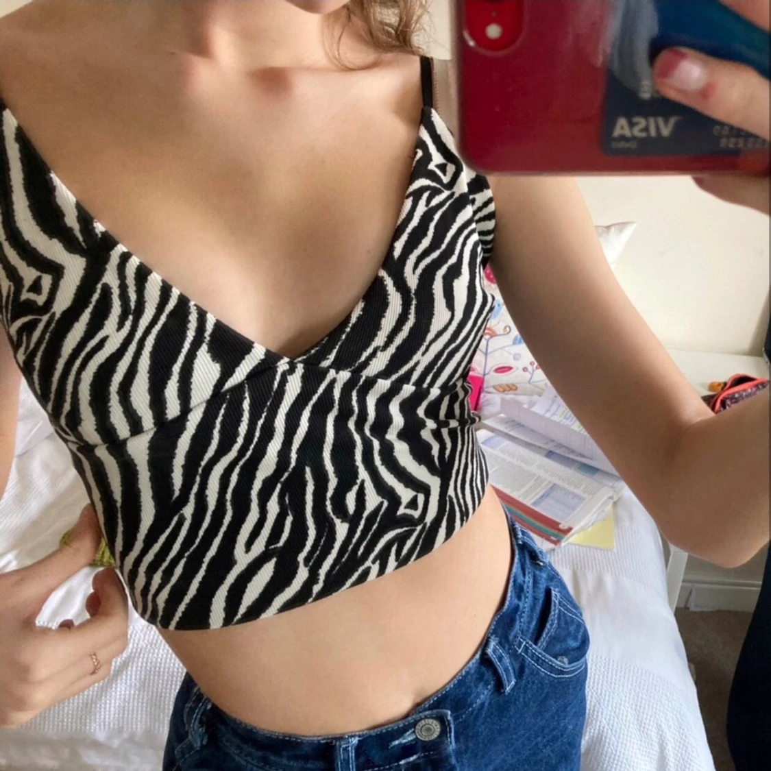 Zara zebra print crop top - 91