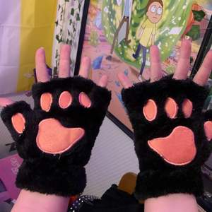 Ett par oanvända katt handskar. 