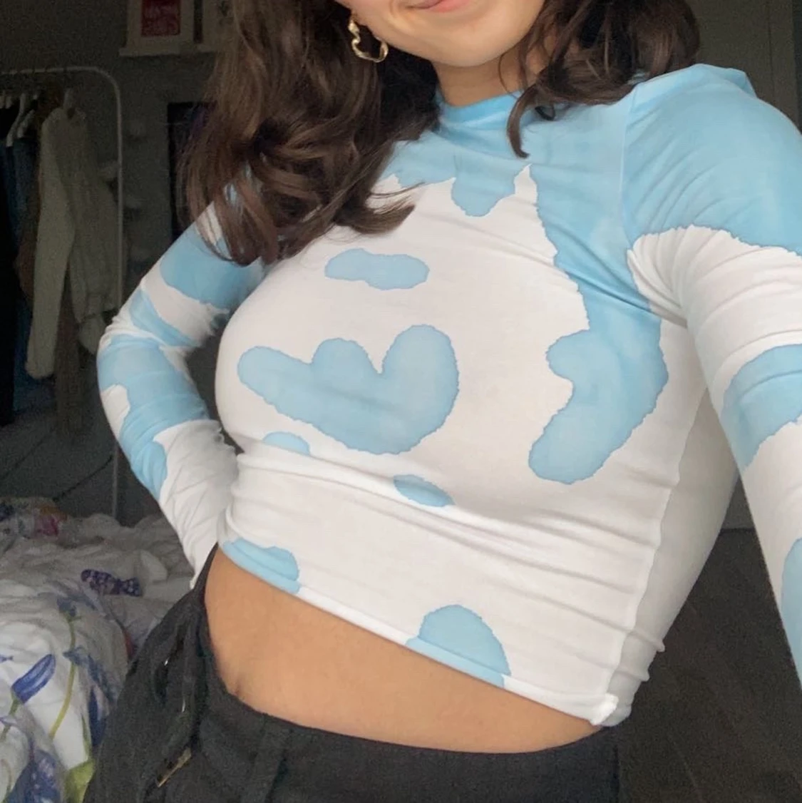 Blåvit croptop 