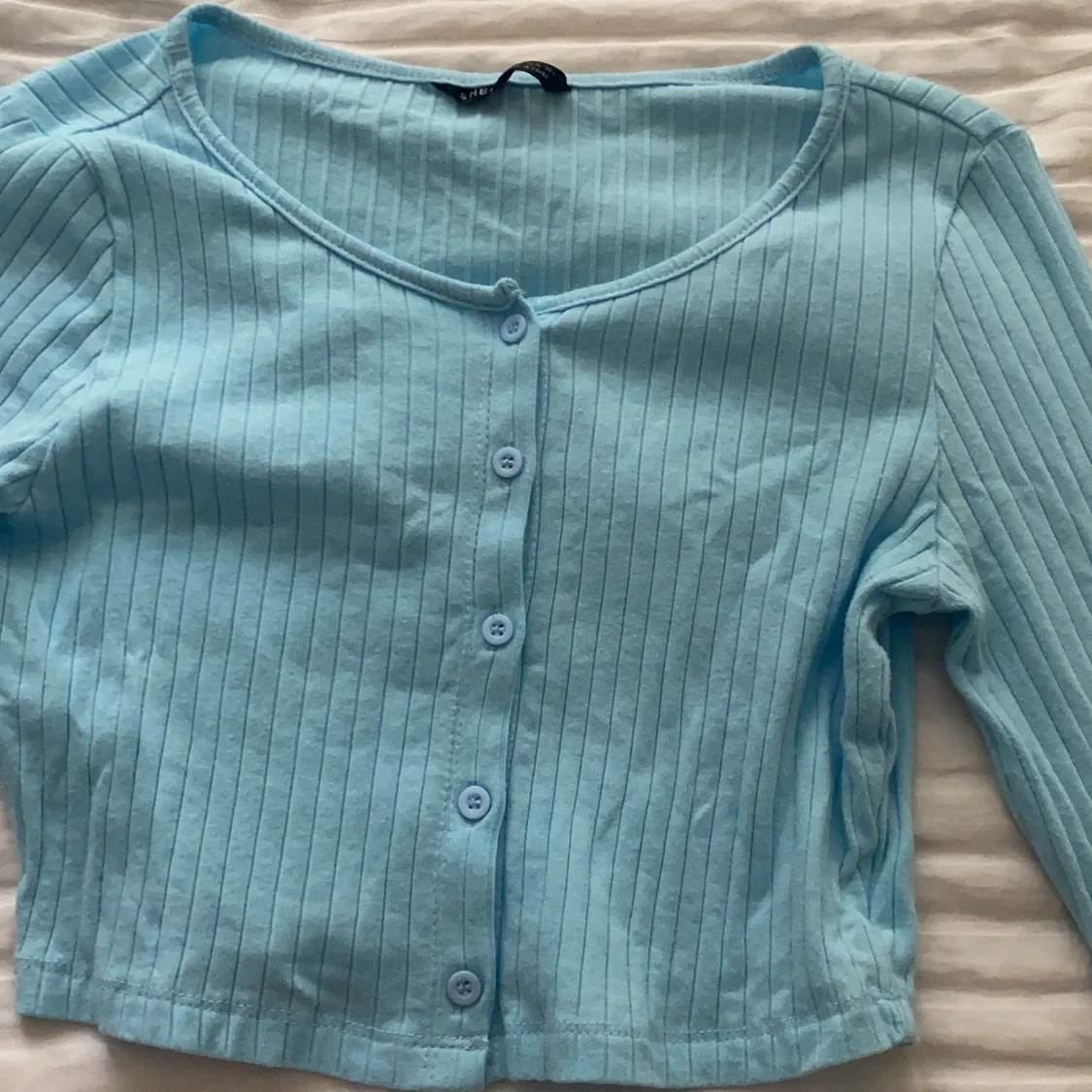 Blå croppad tröja - 90