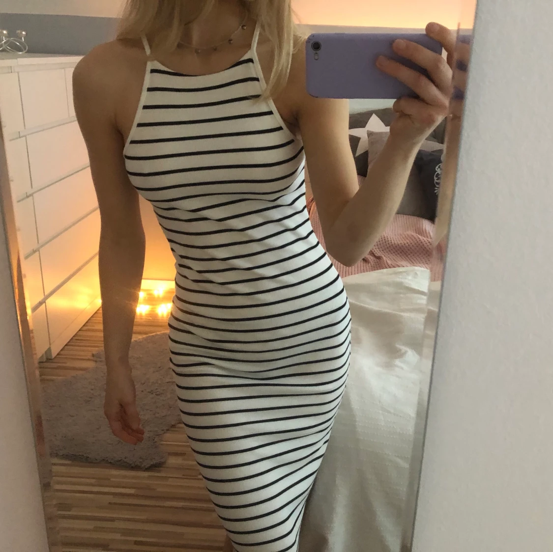 Vit/svart randig klänning 