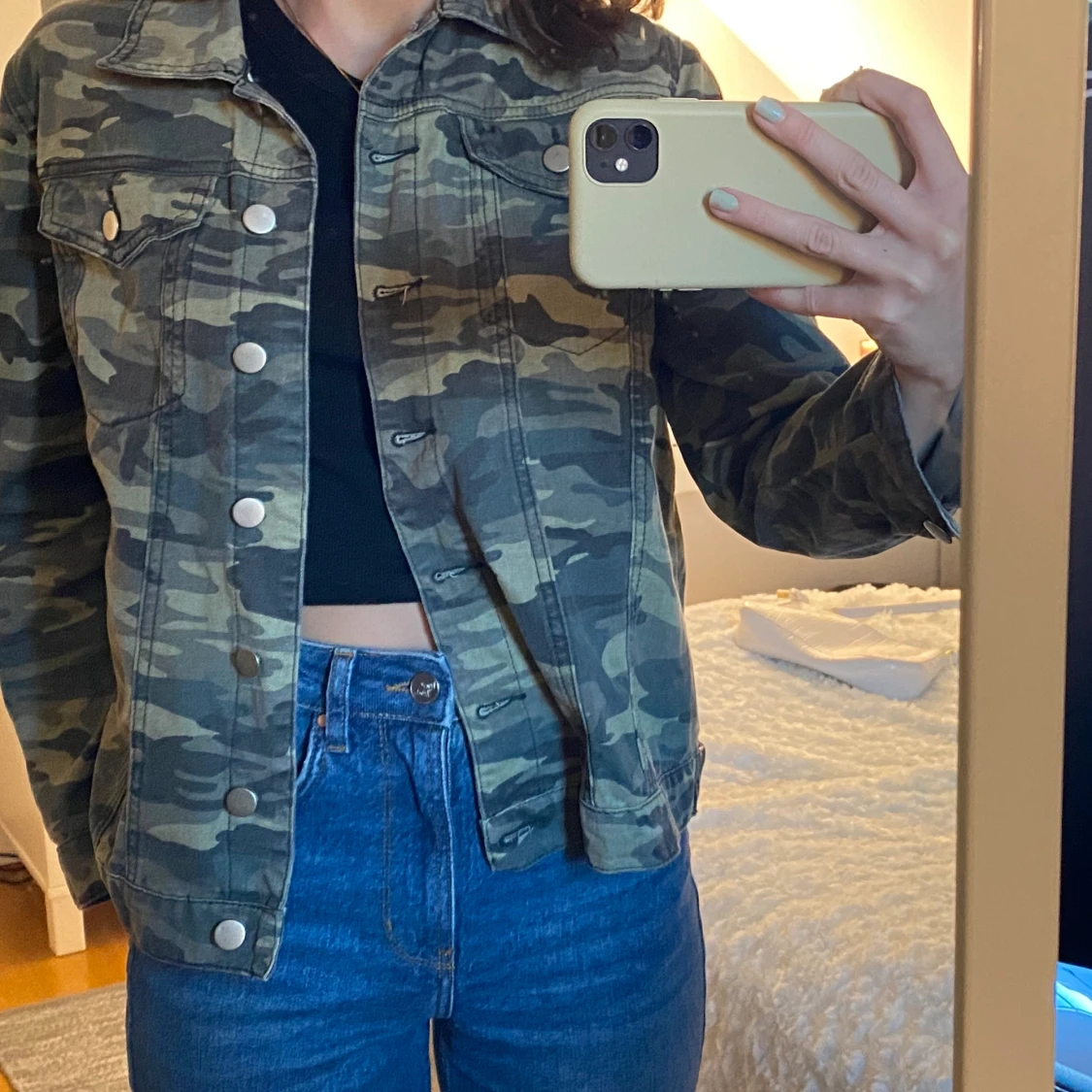 Militär jeans jacka