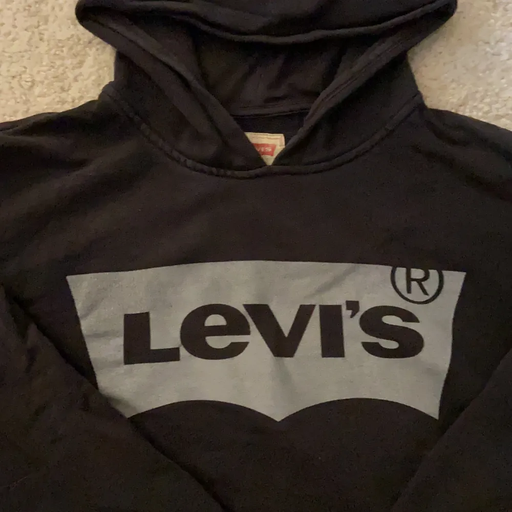 Grå Levi’s hoodie i storlek S, använd ett fåtal gånger och är i fint skick! skriv vid frågor dsv⚡️💗. Tröjor & Koftor.