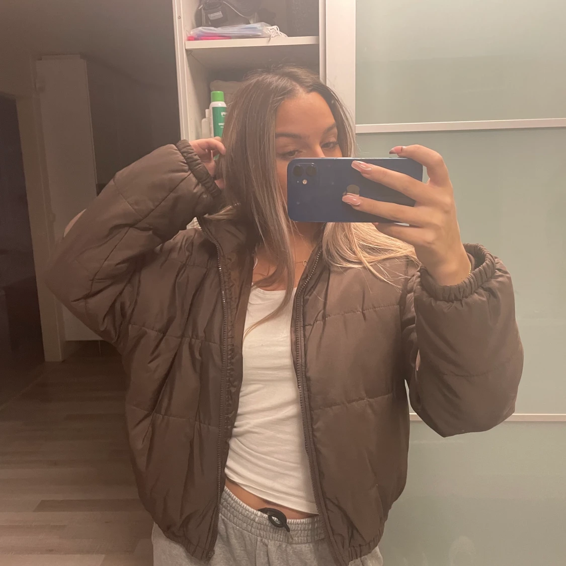 Brun pufferjacket höstjacka - 91