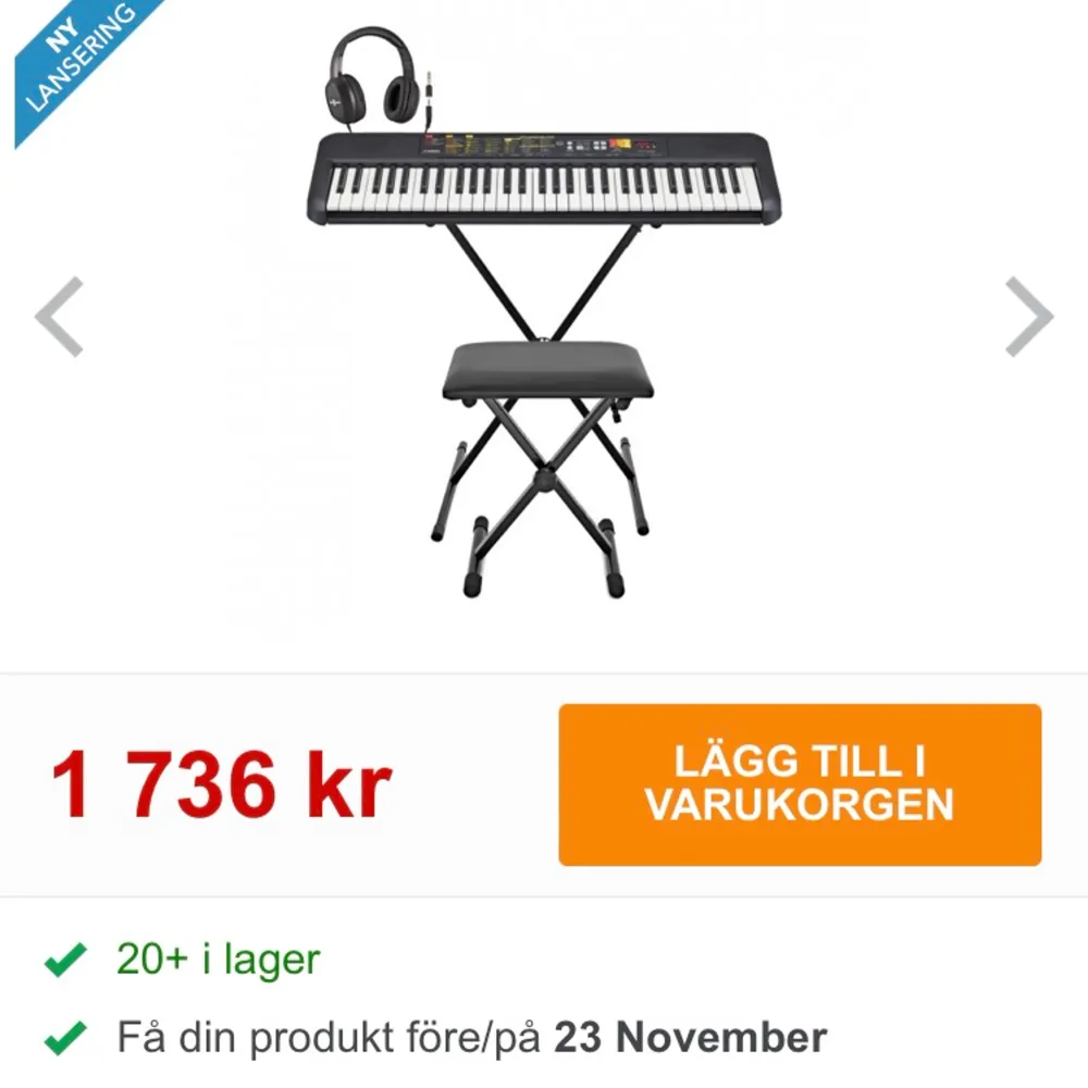 Någon som söker en synth/ piano har detta, endast upp packat ur kartong. Kan tänka mig ca 1500! Nu pris med rabatt är 1736. Priset ej hugget i sten. Övrigt.