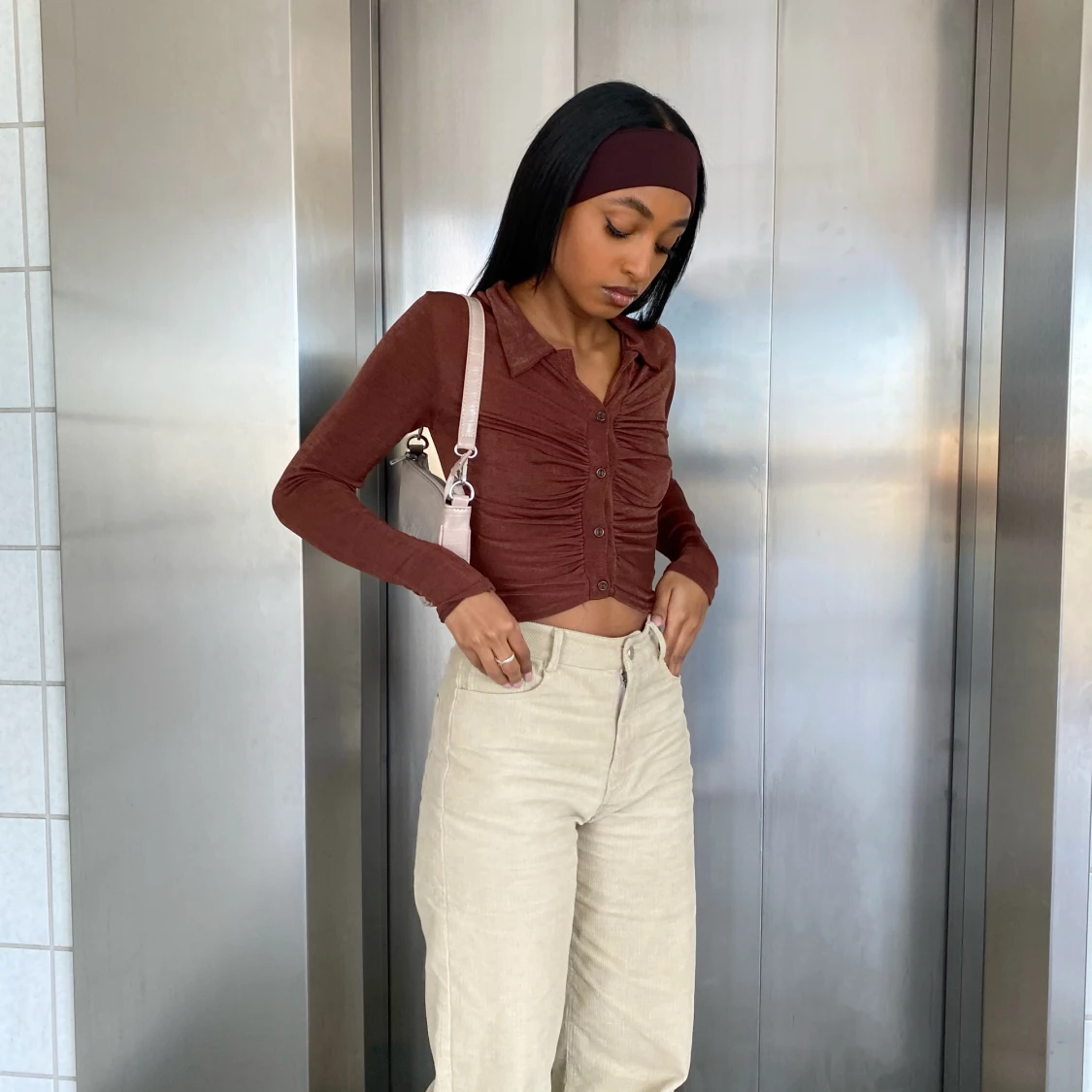 Långärmad tröja i chokladfärg🤎 - 90