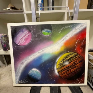 Rainbow galax tavla  - En tavla med alla olika typer av planeter och färger, mycket fin 