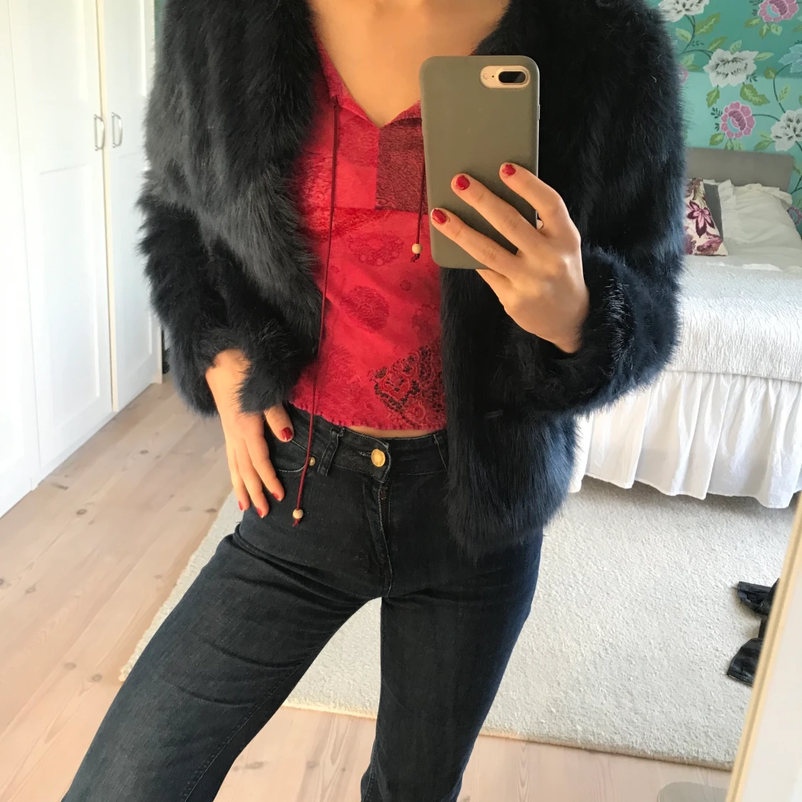 Häftigt pälsjacka - 90