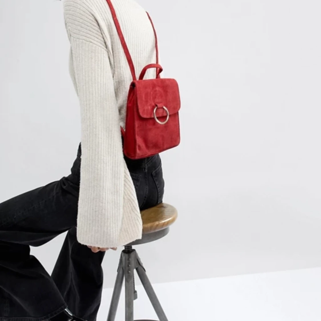 Röd mockaväska - 90