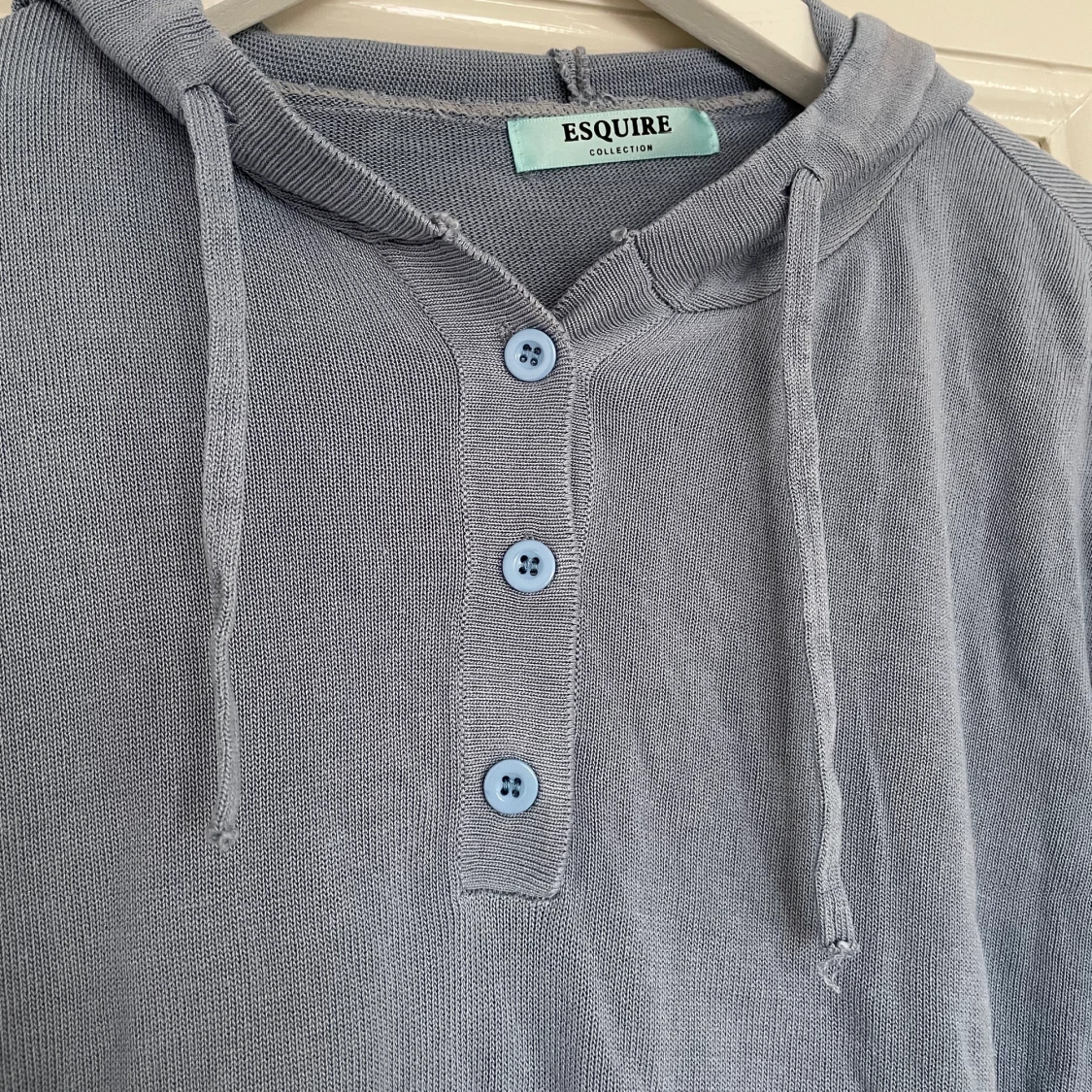 Blå tunn Hoodie  - 90