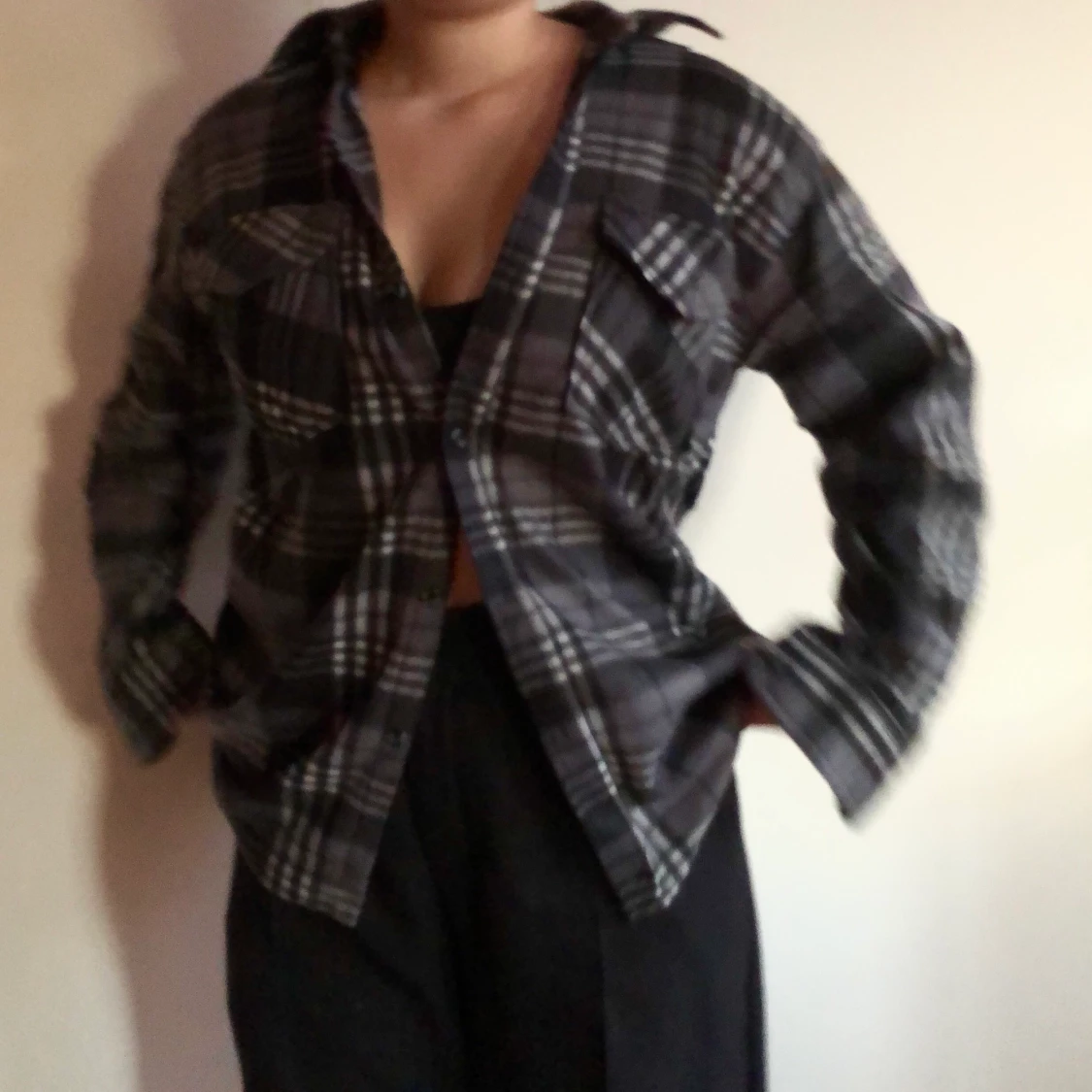 Flanel skjorta i fleece 