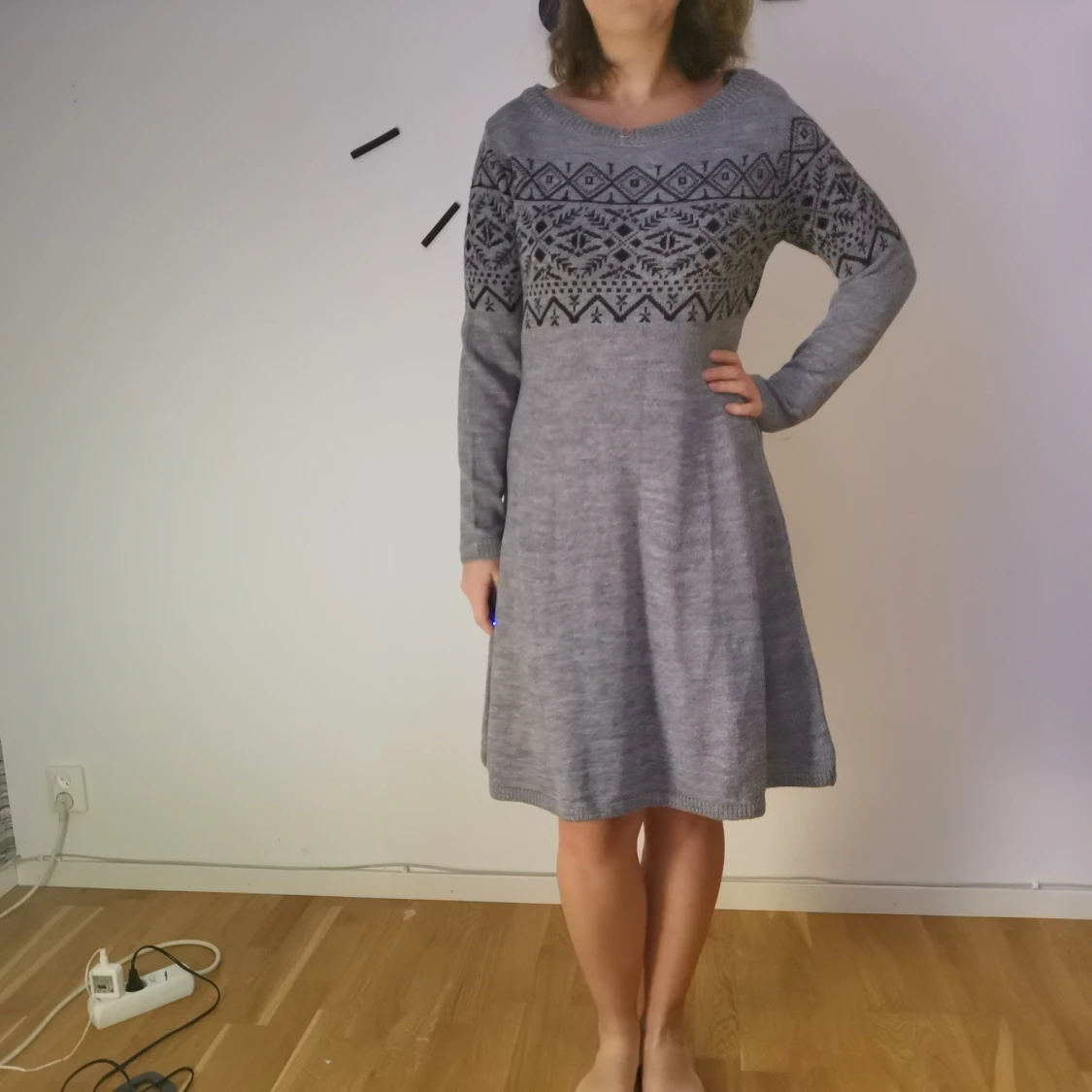 Stickad klänning