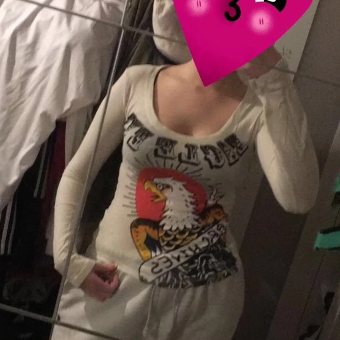 Långärmad tröja med tryck - 90