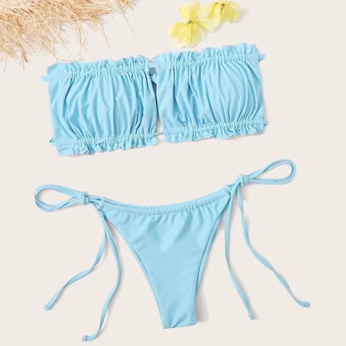 Fin blå shein bikini