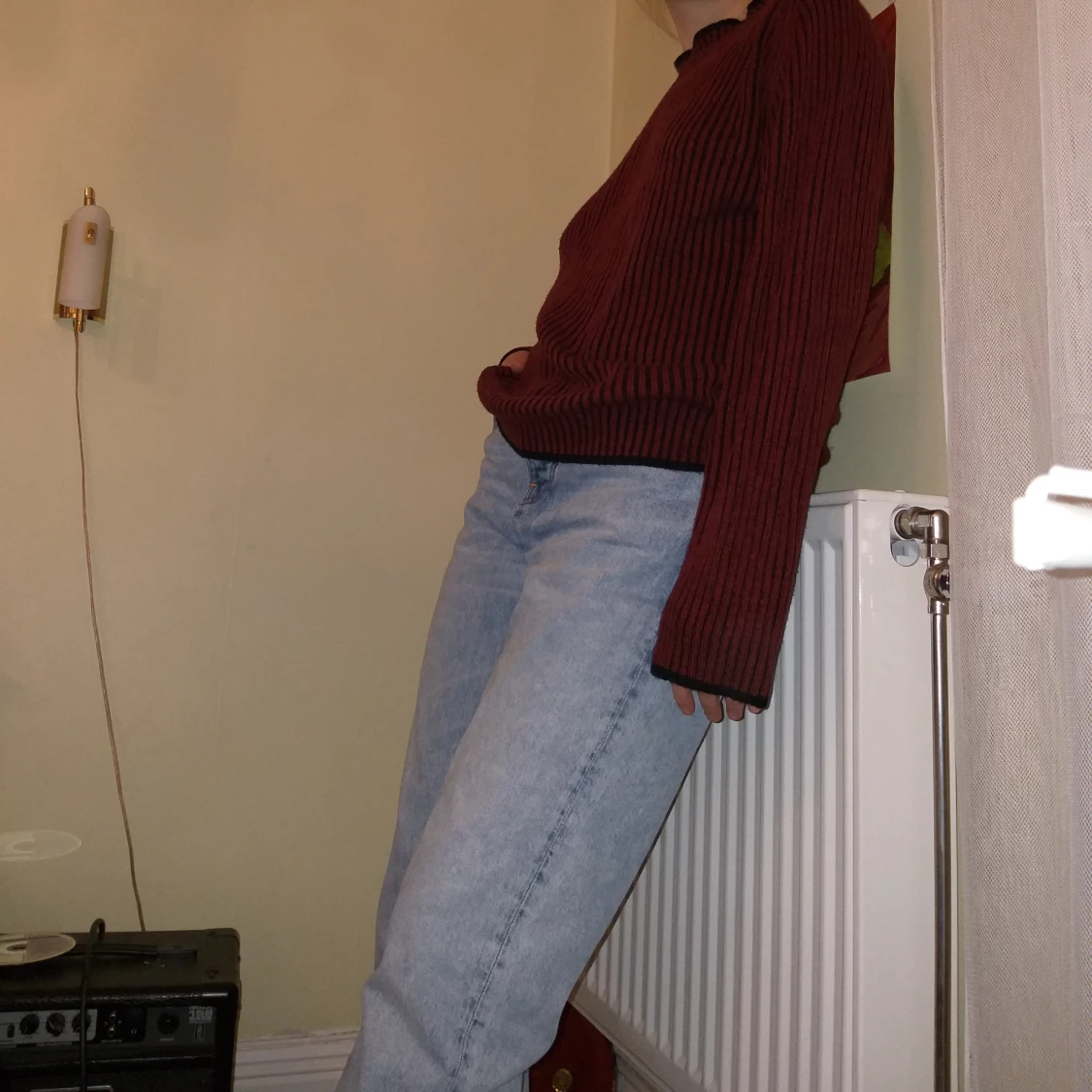 Rödsvart långärmad tröja