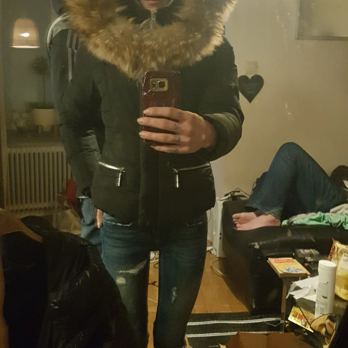 Hollies vinterjacka äkta stor päls