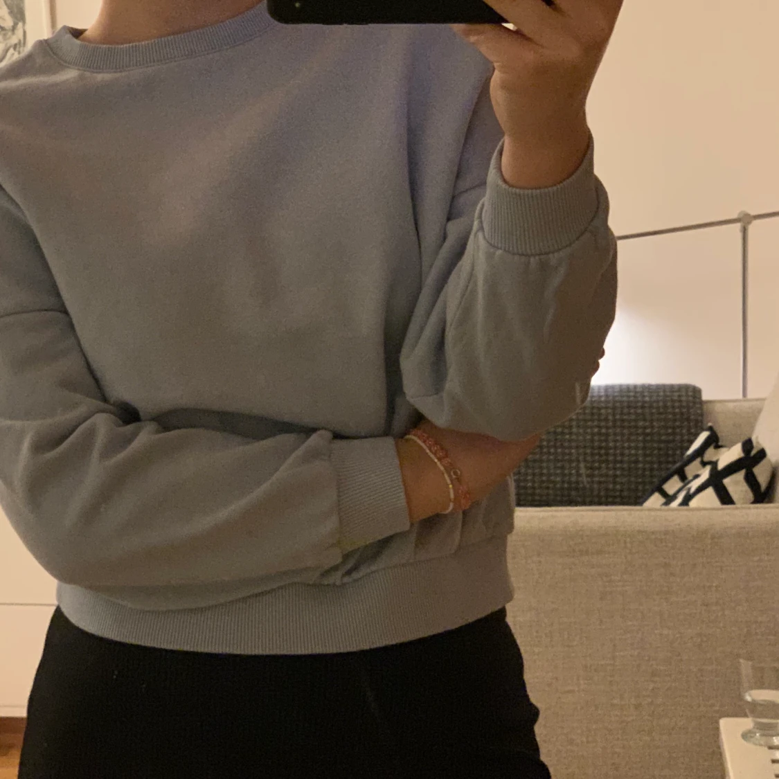 Babyblå sweatshirt - 90