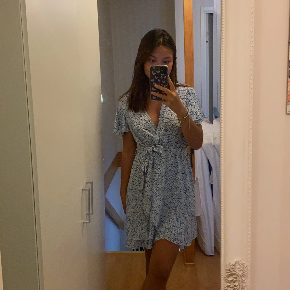 super söt blå klänning - 90