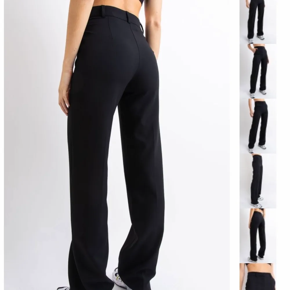 Svarta helt oanvända kostymbyxor från Madlady råkade beställa dubbelt. Jag har storlek EU32L30, jag är 160cm och är en xs/xxs och dom sitter perfekt på mig. Jeans & Byxor.
