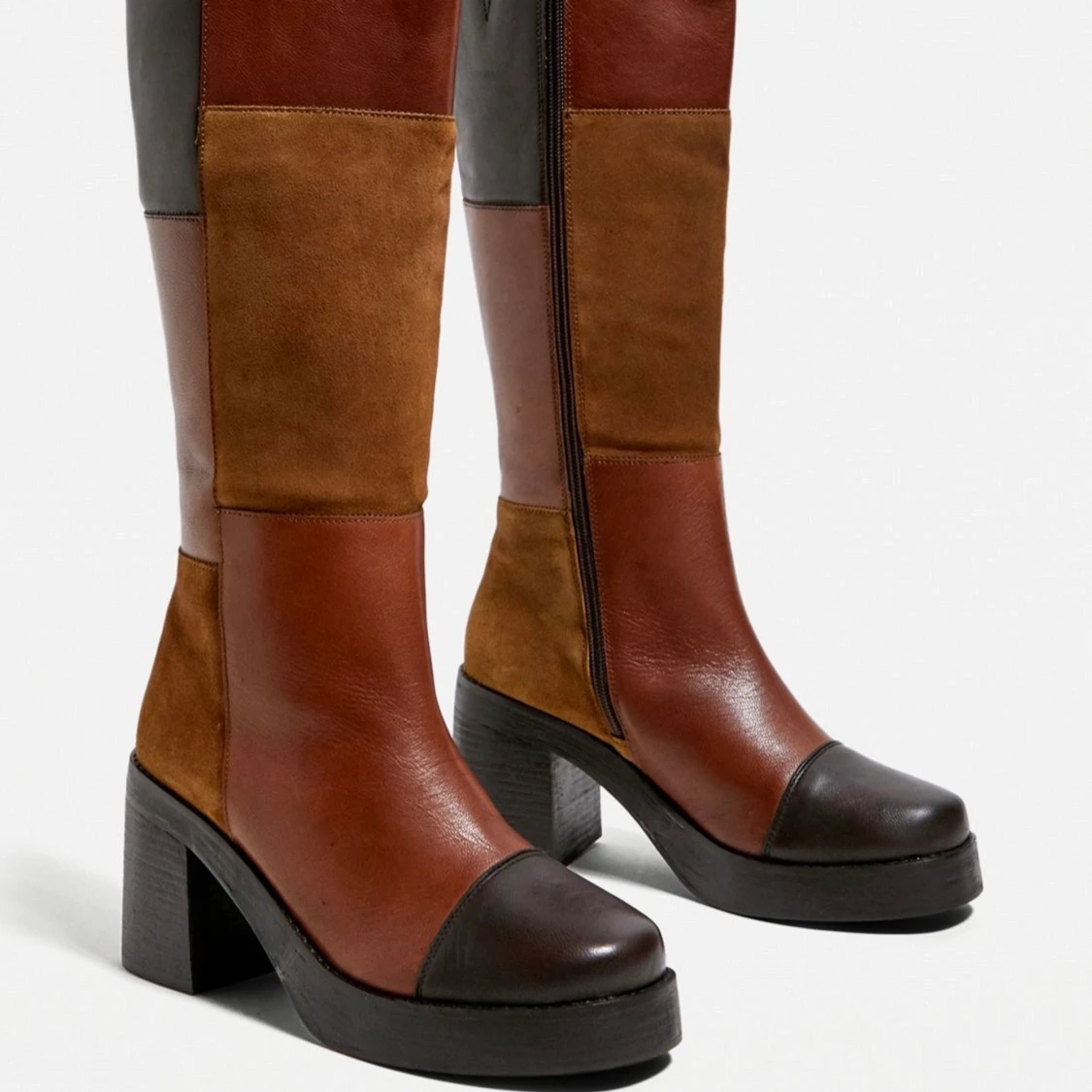 Trendy Brown Knee-High Boots