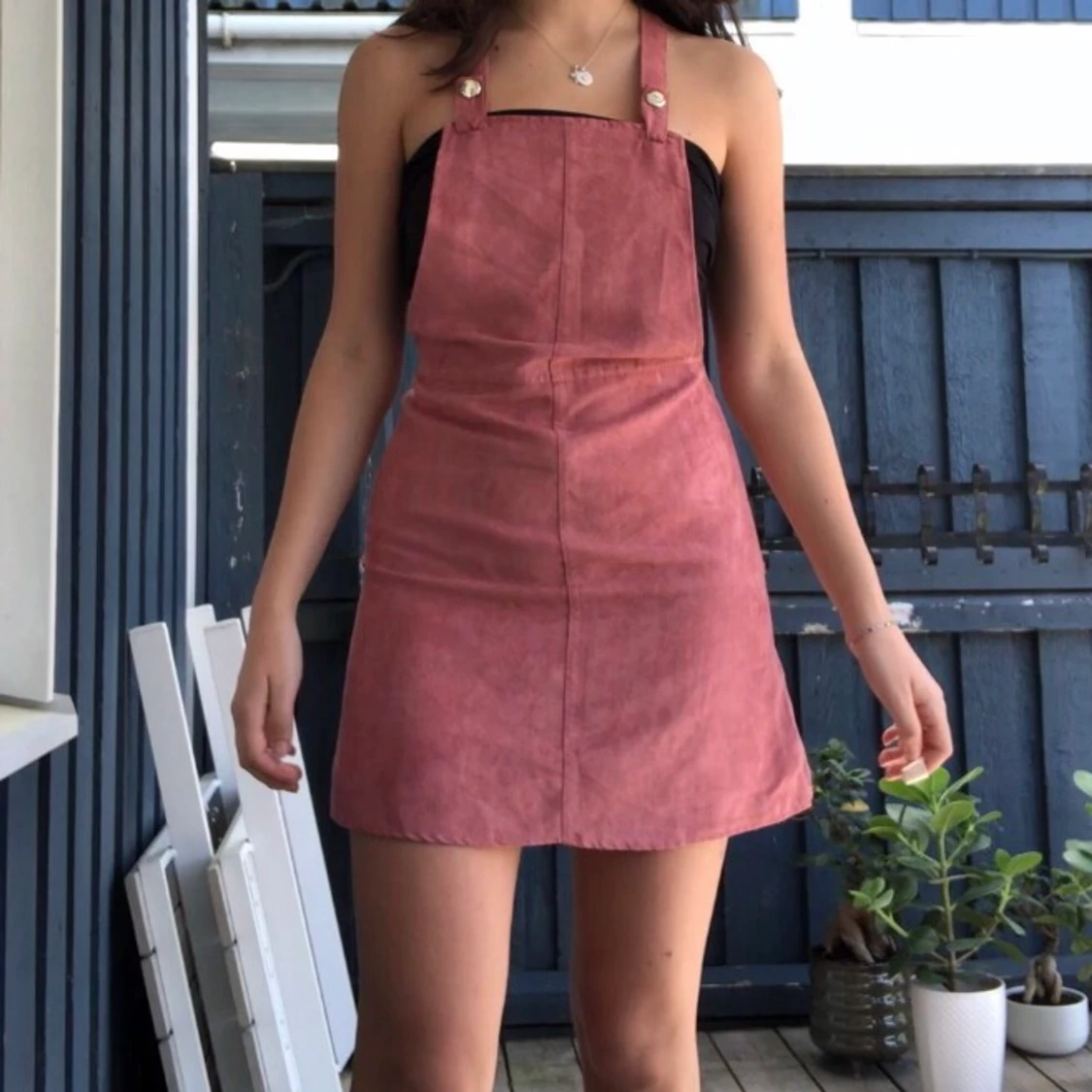 Velvet Dungaree klänning strl36