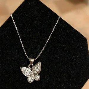 Butterfly necklace  - Silver plated necklace 