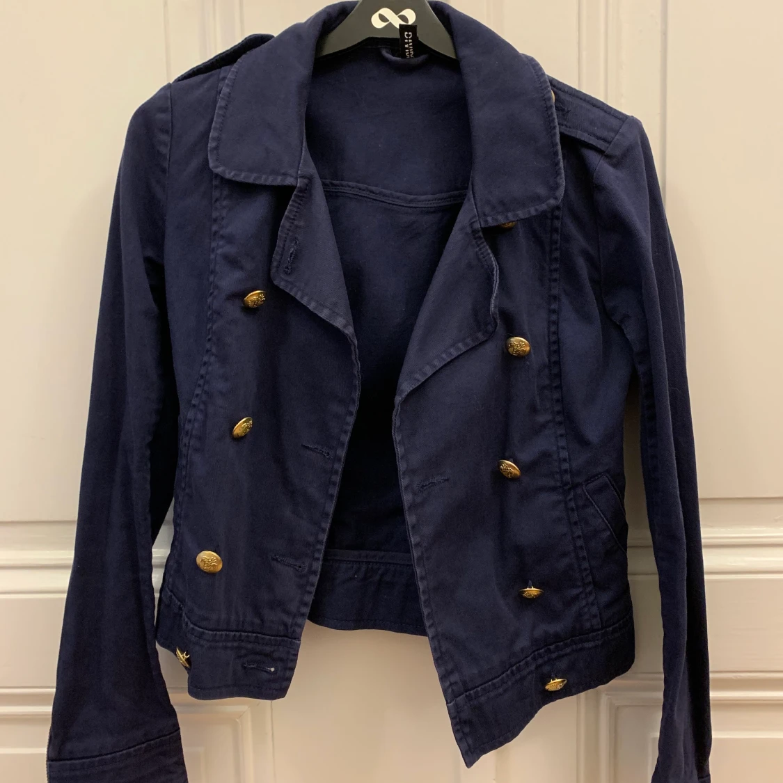 Marinblå jeansjacka - 90