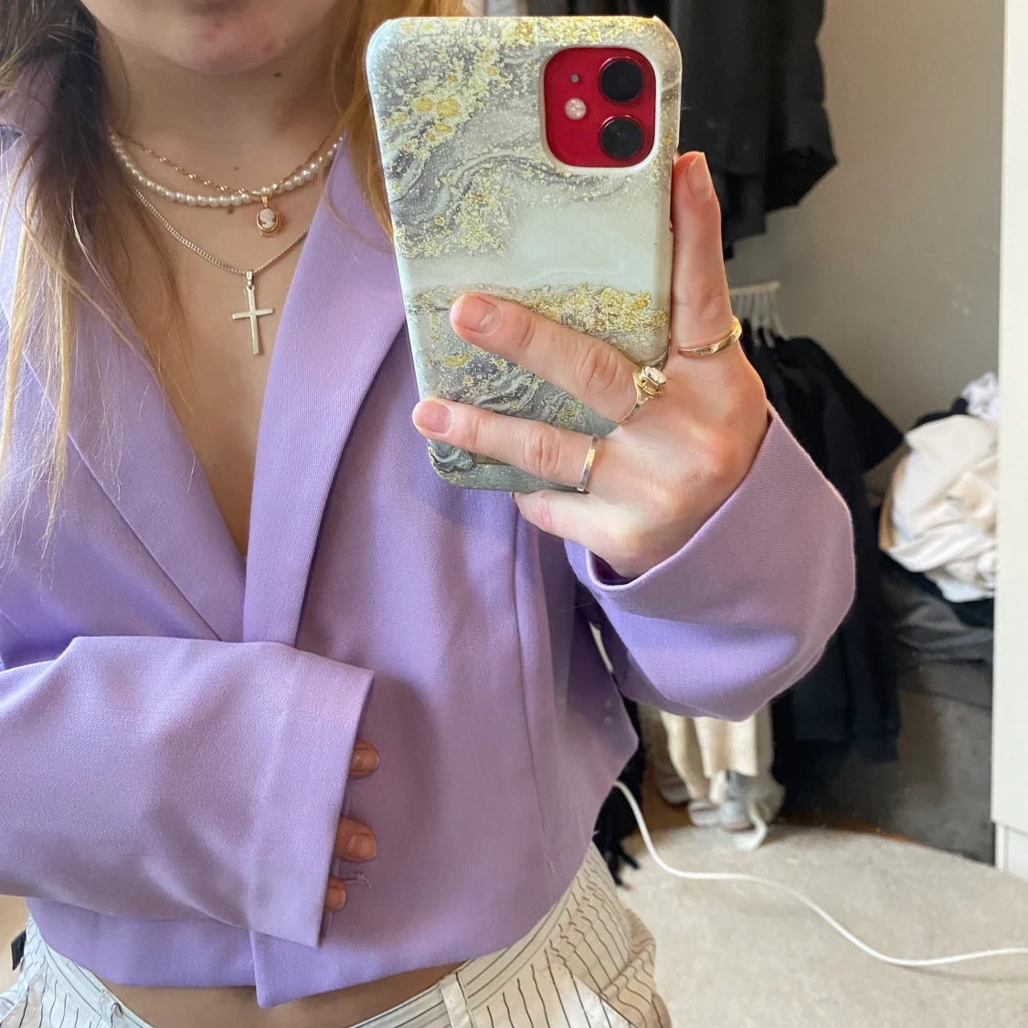 En croppad lila kavaj  - 90