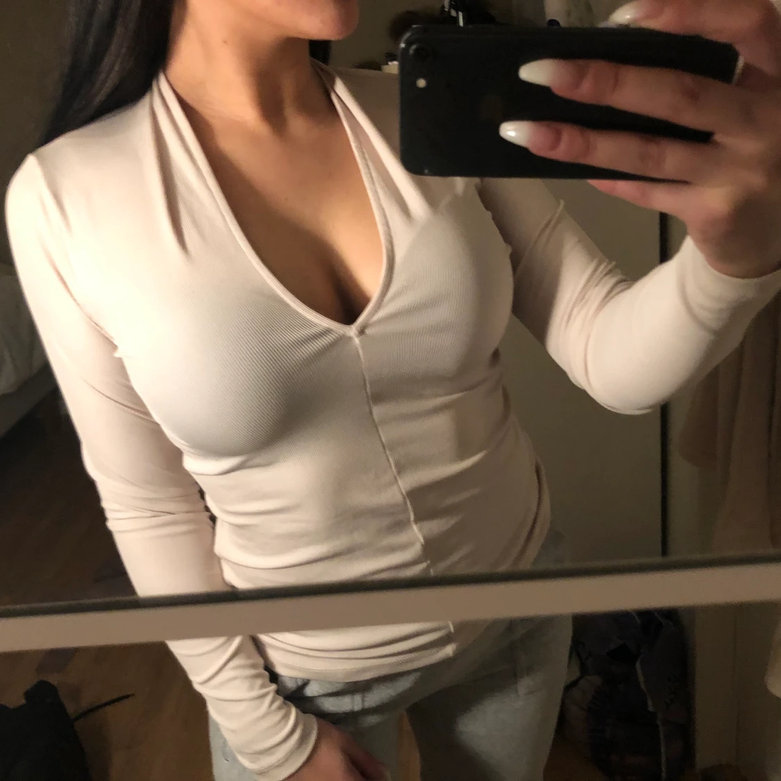 Ribbad v ringad topp  - 91