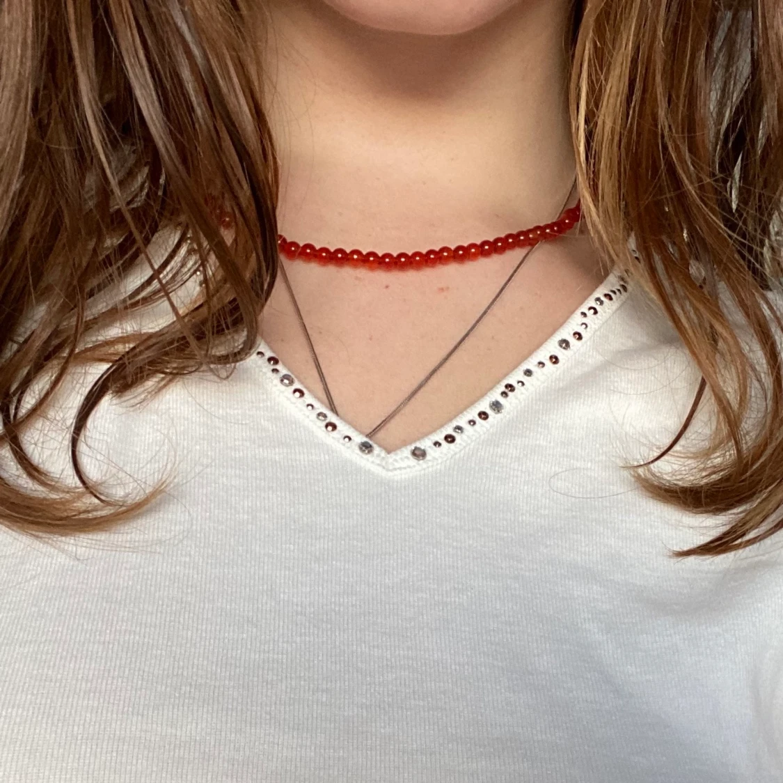 Vit topp me paljetter - 91