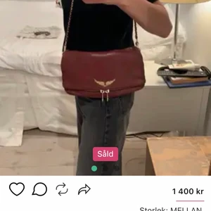 Zadig  - Jätte fin Zadig volter väska vin röd med guld detaljer❤️