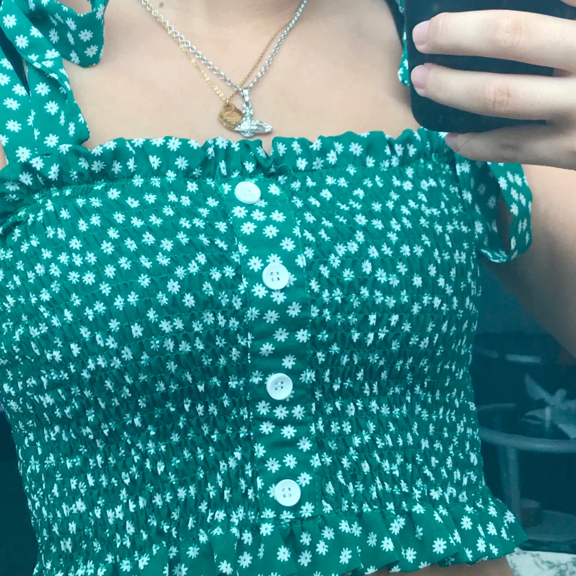 Grönt linne med justerbara ärmar - 89