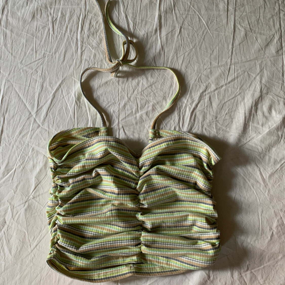 Randig topp med knytning - 90