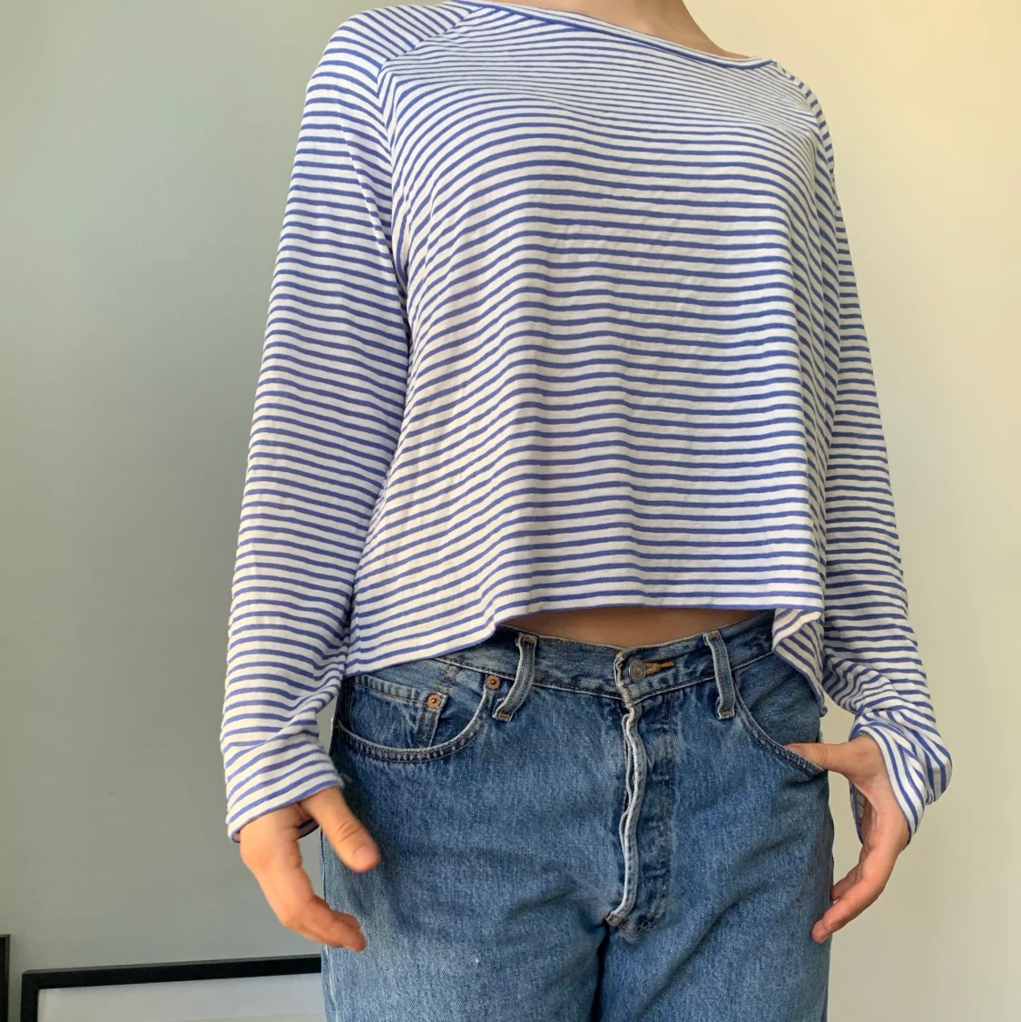 Randig långärmad tröja