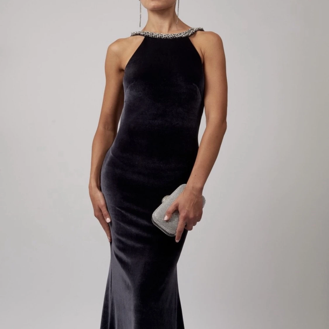 Svart lång festklänning  - 90