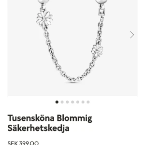 pandora berlock - tusensköna blommig säkerhetskedja berlock från pandora i äkta silver❤️ helt ny, använd ett fåtal gånger! ser ut som ny, köpt för 399kr ❤️