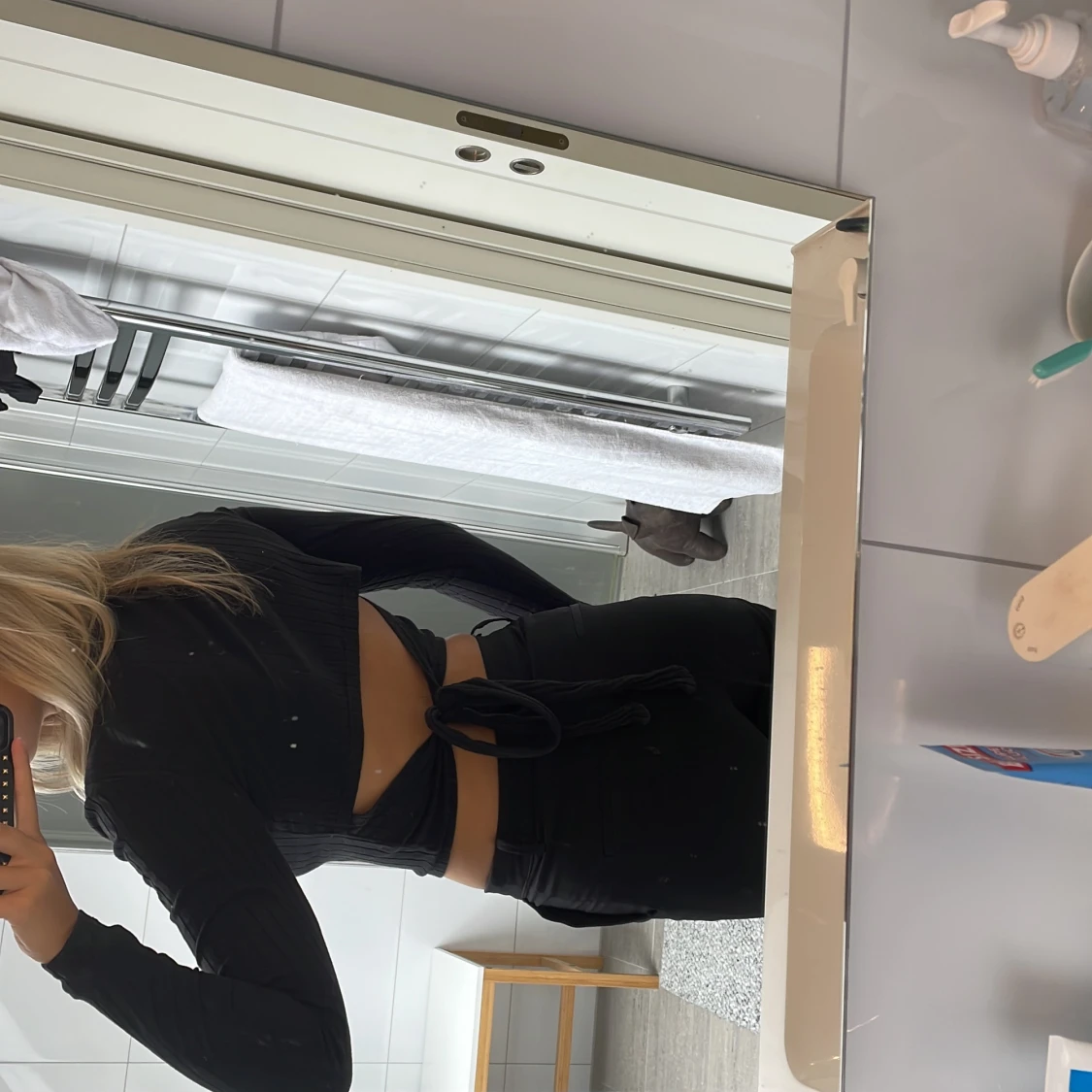 ribbad croppad tröja - 90