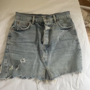 Jeans Kjol - Jeans Kjol med hög midja 