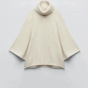 STICKAD TRÖJA - beige stickad trekvartsärmad polotröja, storlek S. nyskick! (lånade bilder, skriv privat för egna)